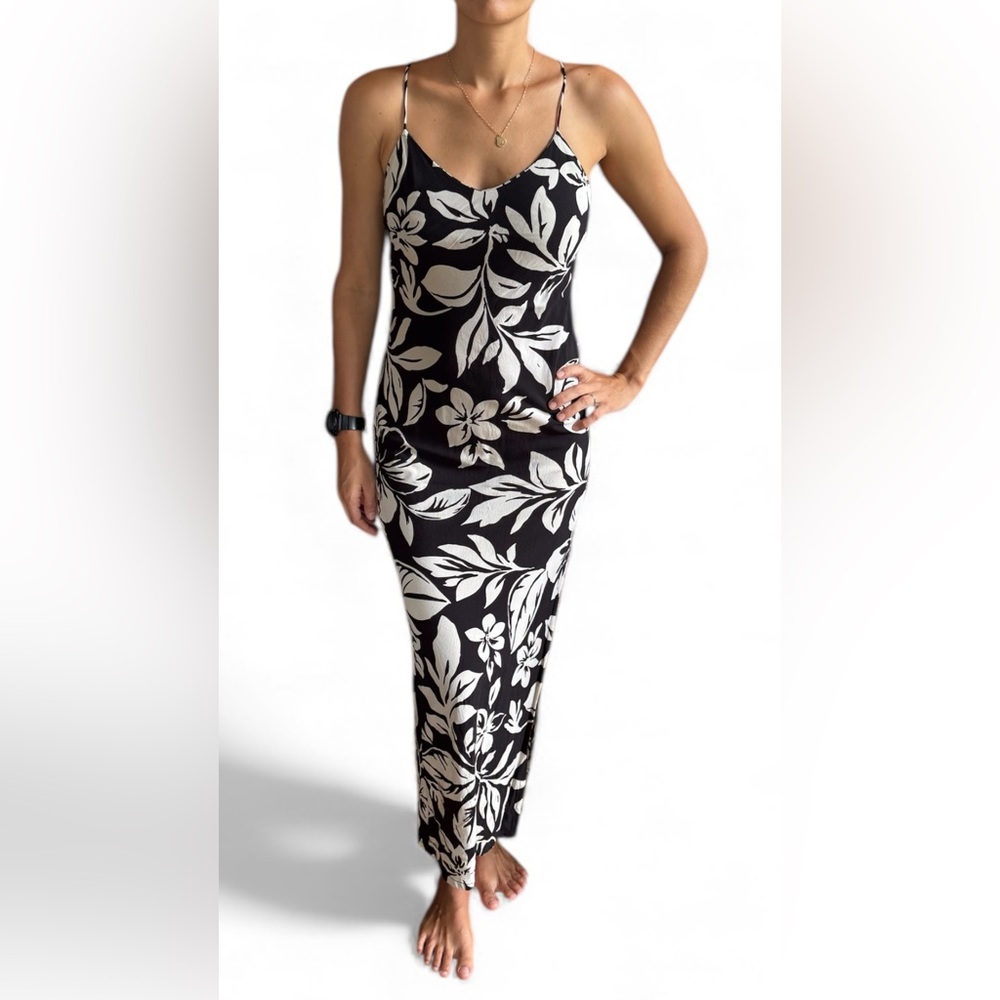 Floral Black and White Maxi Dress